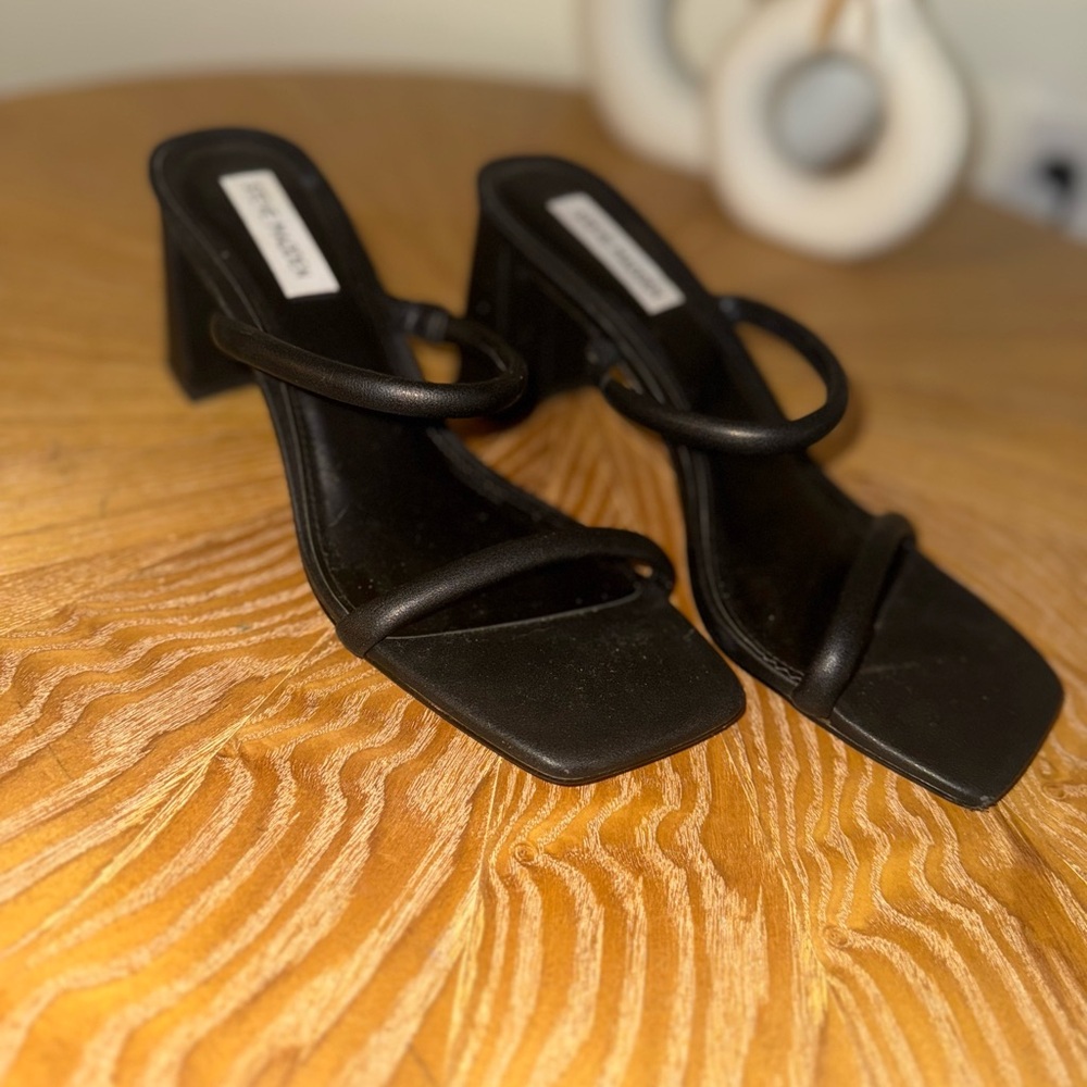 Steve Madden Black Strappy Heels